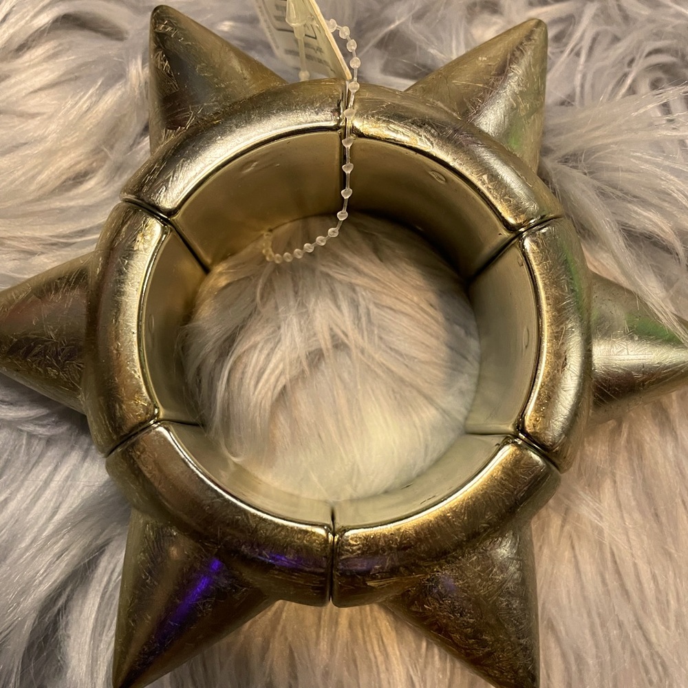 Gold Spike Stretch Chunky Bracelet